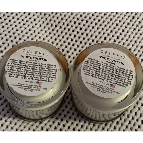 (2) Celerie Kemble White Pumpkin Candles - Picture 4 of 4